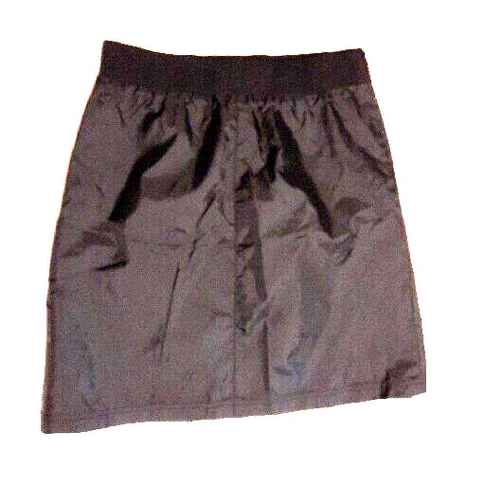 Y2K Tommy Jeans Nylon Mini Skirt Size 13 Stretch Waistband Pocket Black Goth